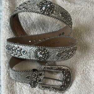 Blazin Roxx Silver Rhinestone Belt